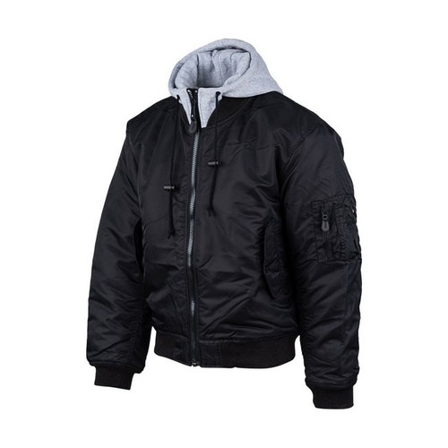 Bomber con cappuccio nero - ma-1,