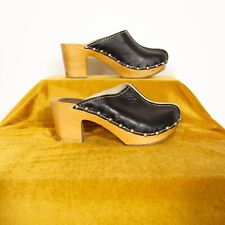 Zoccoli vintage anni 70 pelle