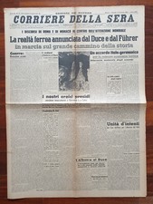 Duce Hitler Fascismo Corriere Sera 27 Febbraio 1941 Giornale Guerra Fuhrer PNF