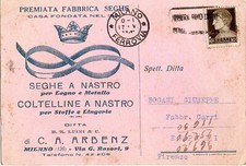MILANO -PREMIATA FABBRICA SEGHE A NASTRO -DITTA  ARBENZ