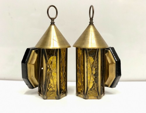 Pair vintage electric lantern - pair,