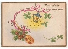 1969 cartolina vintage auguri di Buon Natale lanterna decorazioni natalizie