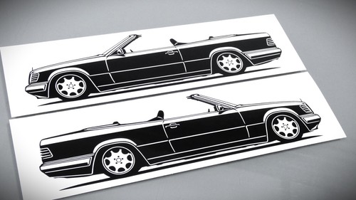 Adesivo mercedes w124 - mercedes, cabrio