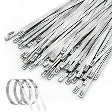 100 Pezzi Fascette in Acciaio Inox Fascette Metalliche 300mm×4,6mm Fascette