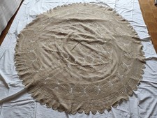 tovaglia rotonda all'uncinetto fatta a mano vintage cm190