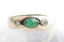 Anello a fascia smeraldo