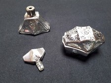 Accessori da toletta in vetro e argento vintage anni '50 - danneggiati