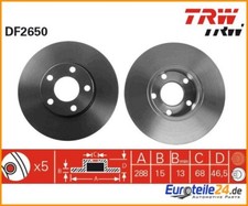 2 pz. Disco freno TRW DF2650 per Audi A6 A6 Avant 100 Avant