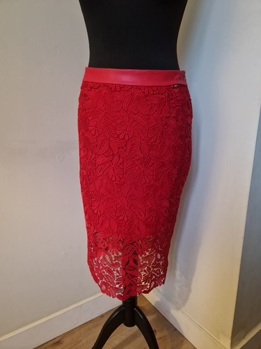 Gonna rossa pizzo - rossa,