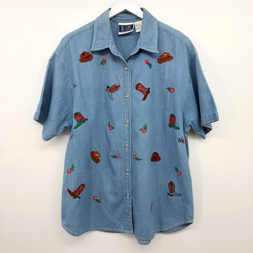 Top camicia donna western