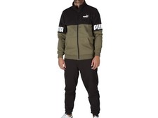 TUTA COMPLETA UOMO PUMA 670038 73 POWER COLORBLOCK VERDE NERO ZIP