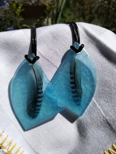  Coppia Di Collane Ciondolo Piuma Di Ghiandaia Resina Design 