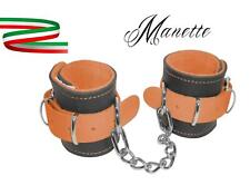 manette professionali in vera pelle e cuoio con catena per uomo e donna bondage