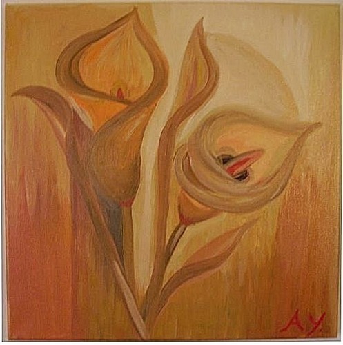 Quadro olio tela fiori - olio,