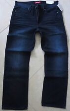 GUESS Gamba Dritta Jeans Uomo Misura 32 X 34 Vintage Consumato Scuro Lavare