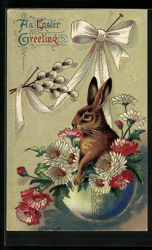 Cartolina coniglietto pasquale - coniglietto,