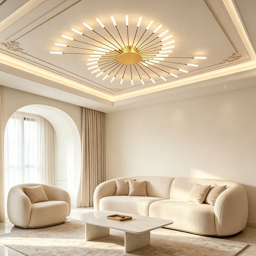Lampada soffitto radiale oro - soffitto,