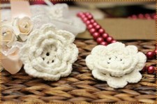 Coppia Pizzi uncinetto per creare orecchini 6cm colore panna*crochet lace