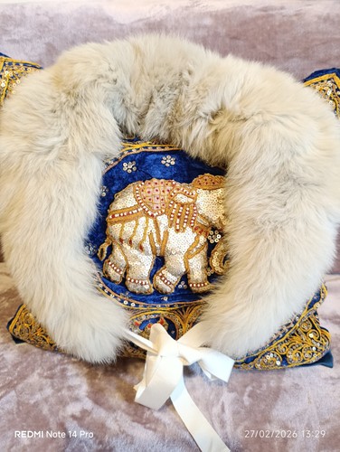 Collo volpe bianca beige - ,