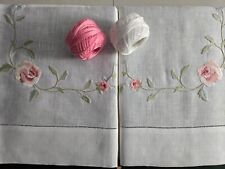 lenzuolo ricamato con rifiniture a mano puro lino Bellora di altissima qualita'