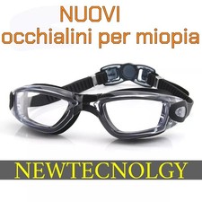 Occhialini Nuoto Graduati Per Miopi Regolabii Lenti Trasparenti Antiappannamento