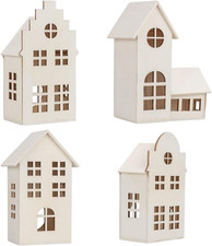 Casette Decorative in Legno Naturale | 4 Misure | Casetta Decorativa Con Apertur