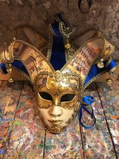 Maschera dorata giullare - maschera,