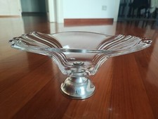 Alzatina in cristallo con base in argento 800