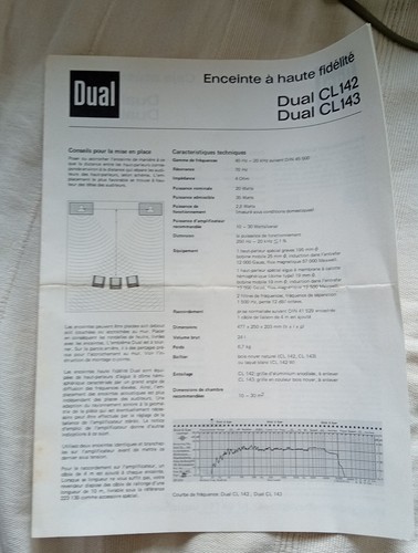 Notice enceintes dual cl142 - notice,