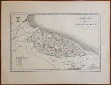 stampa antica mappa carta geografica RARA terra di Bari puglia 1856 F. Cirelli