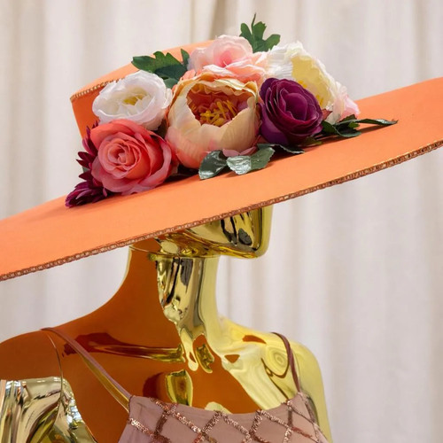 Cappello arancione floreale