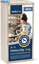 Argilla Da Modellare Senza Cottura Bianco 10Kg - Tono Naturale, Particolarmente 