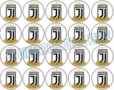 20PZ JUVENTUS con NOME CALCIO CUPCAKES / COPRI - BISCOTTI Mini Ostia biscotto