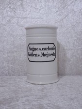 Antico Porcellana Apothekergefäß Dose Magnes.carbonic Kohlens.magnesia Vintage