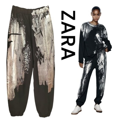 Felpa zara foil vernice - zara,