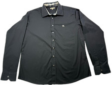 Camicia Burberry slim fit in cotone elasticizzato nera - taglia XXL