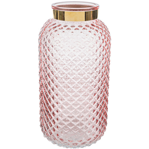 Vaso vetro rosa - vaso, 10xh.20,5