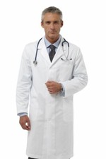  CAMICI DA LABORATORIO LAVORO Scuola Chimica COTONE PESANTE UOMO BIANCO MEDICO 