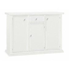 CREDENZA MADIA 3 PORTE 1 CASSETTO BIANCO OPACO ARTE POVERA cm 120x40x88H