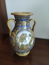 Vaso maiolica ceramica di Deruta a lustro Ditta Grazia da 30 cm.