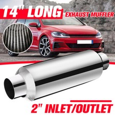 SILENZIATORE SCARICO INOX UNIVERSALE AUTO MARMITTA TERMINALE DI SCARICO Ø 51mm