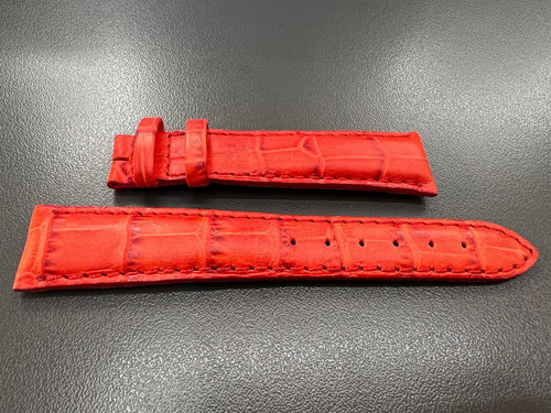 Leather matte red strap - leather,