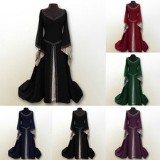 Robe Renaissance pour Femme à Manches Longues Parfait pour Fêtes Cosplay