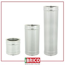 TUBO DOPPIA PARETE COIBENTATO ACCIAIO INOX PER CANNA FUMARIA VARIE MISURE