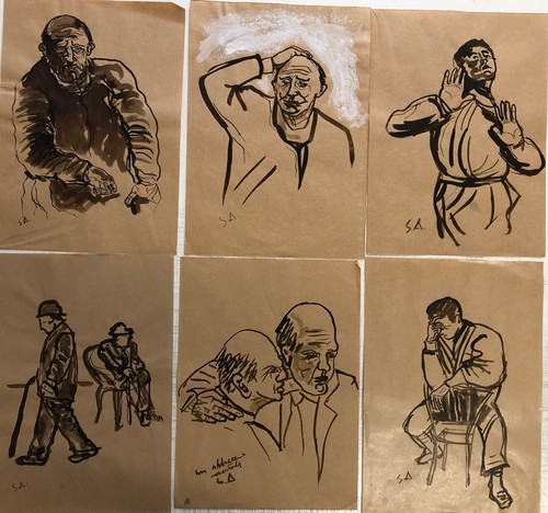 Disegni china e pastello - a,