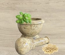 Mortaio In Pietra Fossile Con