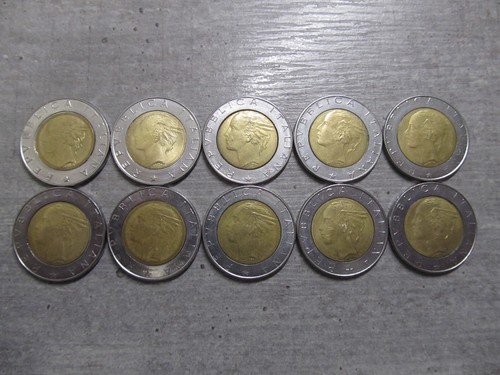500 lire bimetallica anni - 10,