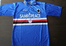 MAGLIA SHIRT VINTAGE FOOTBALL MATCH WORN CALCIO SAMPDORIA POSSANZINI 20 ASICS L