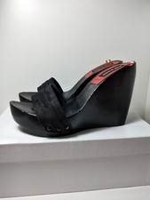 Zoccoli zeppa donna clogs mules artigianali made in italy in legno e pelle 