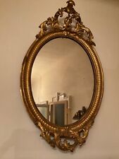 specchio muro, ovale, colore cornice oro, ritiro in loco.